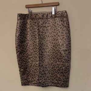 Worthington Brown Geometric Pencil Skirt